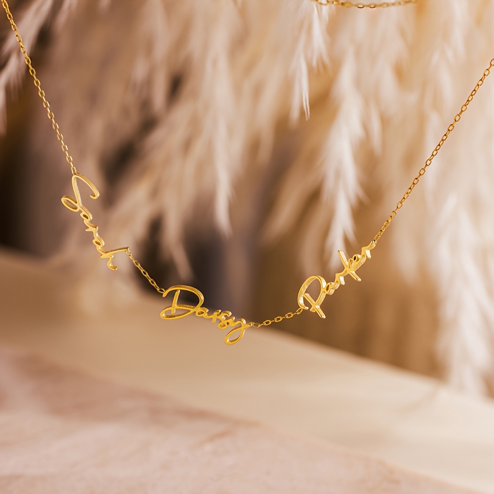 18K Golden Plated Personalized Name Necklace for Women